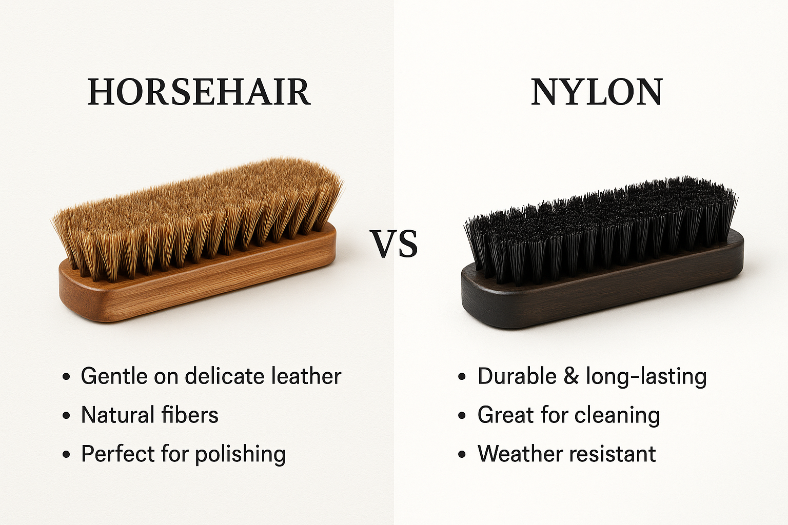 Choosing between horsehair and nylon brushes